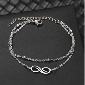 🍏50% OFF/3+...Infinity Symbol Chain Bracelet (Silver tone)